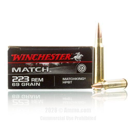 Winchester 223 Ammo - 200 Rounds of 69 Grain HPBT Ammunition