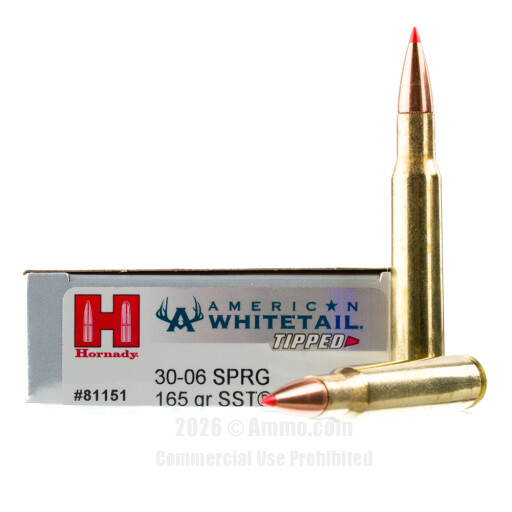 30-06 Ammo - Hornady American Whitetail Tipped Ammo Hornady American Whitetail Tipped Ammo