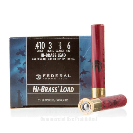Federal Game Load Upland Hi-Brass 410 Bore Ammo - 250 Rounds of...