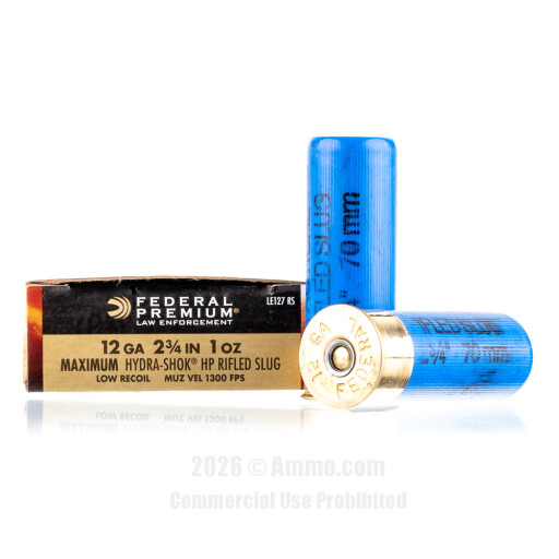 Federal 12 Gauge Ammo - 5 Rounds of 1 oz. Rifled Slug Ammunition
