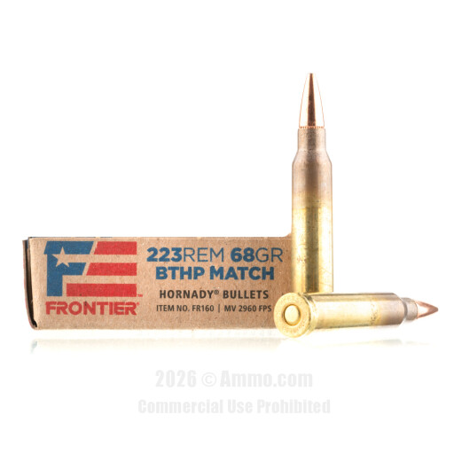 Hornady Frontier 223 Ammo - 500 Rounds of 68 Grain BTHP Match...