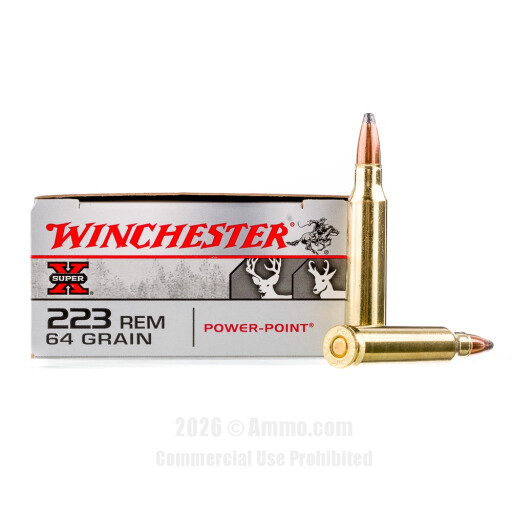 Winchester Super-X 223 Ammo - 200 Rounds of 64 Grain PP Ammunition