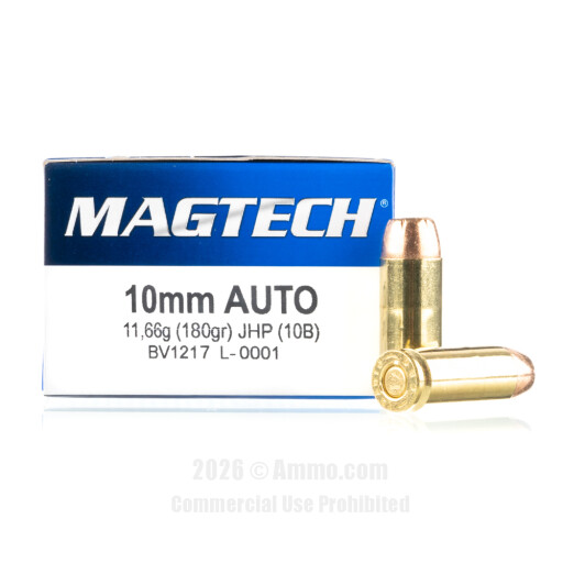 Magtech 10mm Ammo - 50 Rounds of 180 Grain JHP Ammunition
