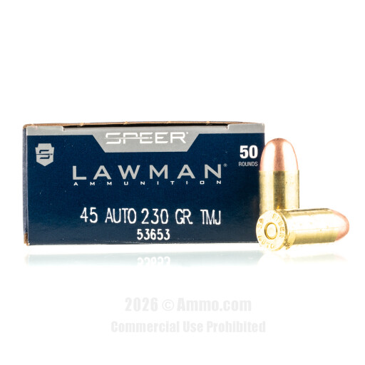 Speer 45 ACP Ammo - 1000 Rounds of 230 Grain TMJ Ammunition