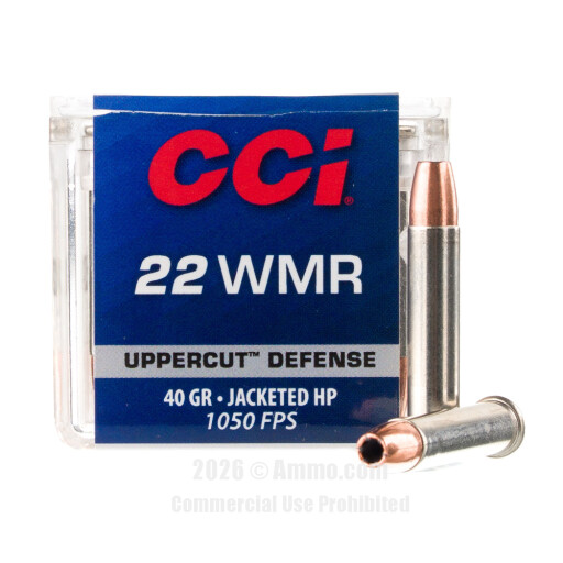 CCI Uppercut 22 WMR Ammo - 50 Rounds of 40 Grain JHP Ammunition