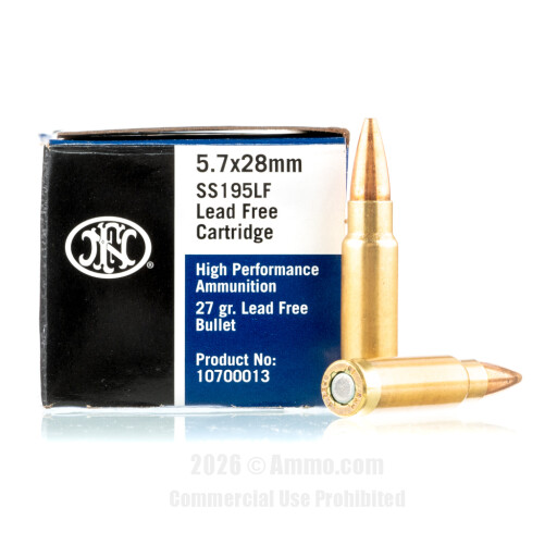 FN Herstal 5.7x28mm Ammo - 500 Rounds of 27 Grain JHP SS195LF...