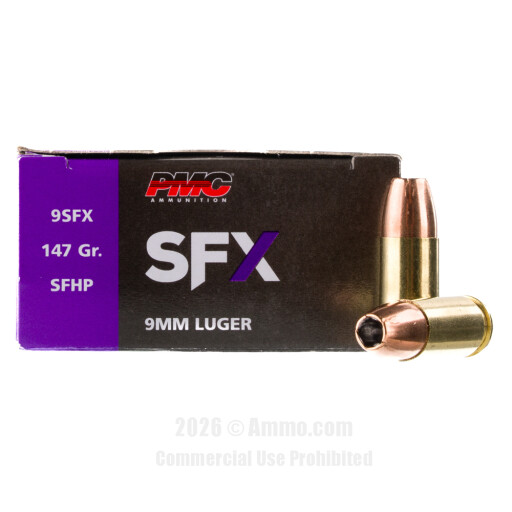 PMC SFX 9mm Ammo - 50 Rounds of 147 Grain JHP Ammunition