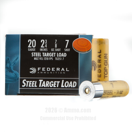 Federal 20 Gauge Ammo - 25 Rounds of 7/8 oz. #7 Shot Ammunition