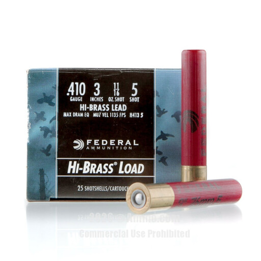 Federal Game-Shok 410 Ammo - 25 Rounds of 3" 11/16 oz. #5 Shot...