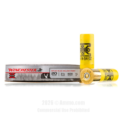 Winchester 20 Gauge Ammo - 250 Rounds of 3/4 oz. Rifled Slug...