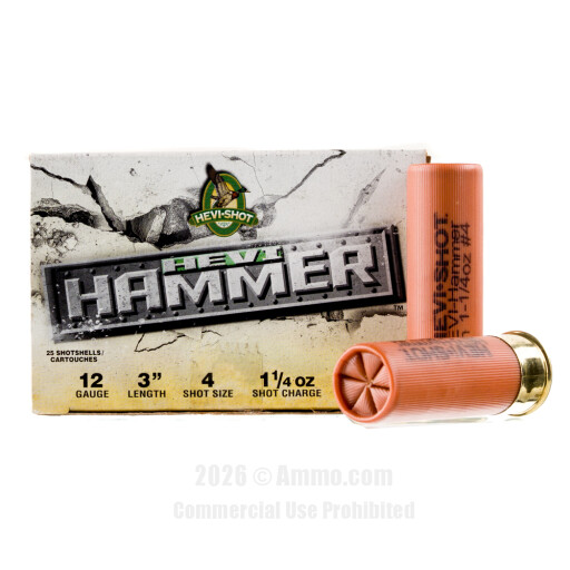 Hevi-Hammer 12 Gauge Ammo - 25 Rounds of 1-1/4 oz. #4...