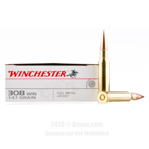 308 Win Ammo - USA Winchester Ammo FMJ USA Winchester FMJ Ammo