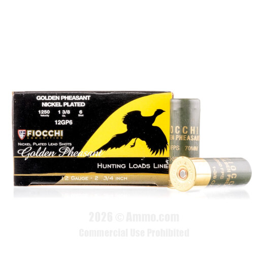 Fiocchi 12 Gauge  Ammo - 250 Rounds of 1-3/8 oz. #6 Shot (Lead)...