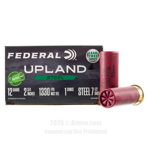 Federal Upland Steel 12 Gauge Ammo - 250 Rounds of 1 oz. #7-1/2...