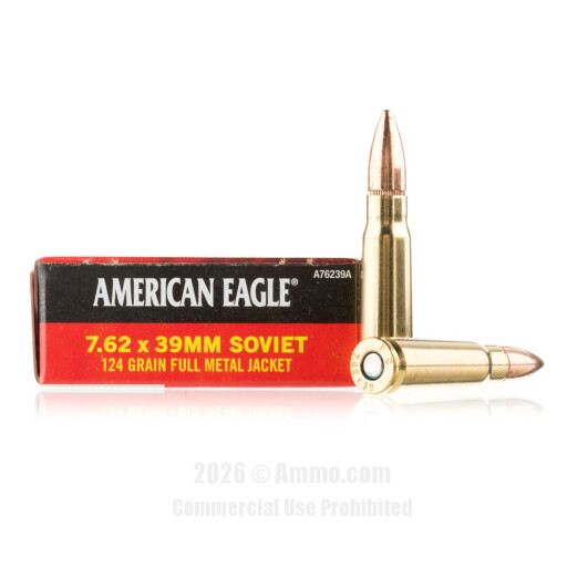 Federal American Eagle 7 62x39 Ammo - 500 Rounds of 124 Grain FMJ   