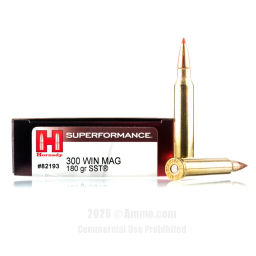 Hornady Superformance 300 Win Mag Ammo - 20 Rounds of 180 Grain...