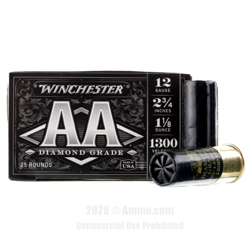 Winchester AA Diamond Grade 12 Gauge Ammo - 250 Rounds of 1-1/8...