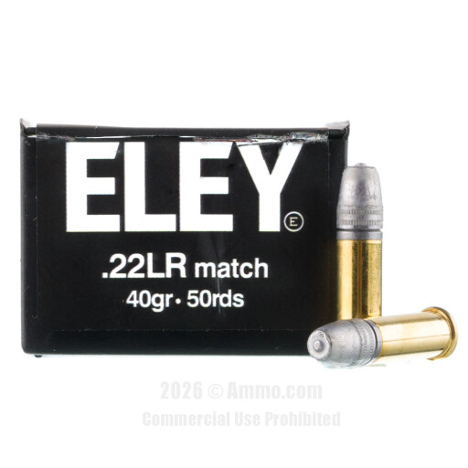 Eley Match 22 LR Ammo - 500 Rounds of 40 Grain LFN Ammunition