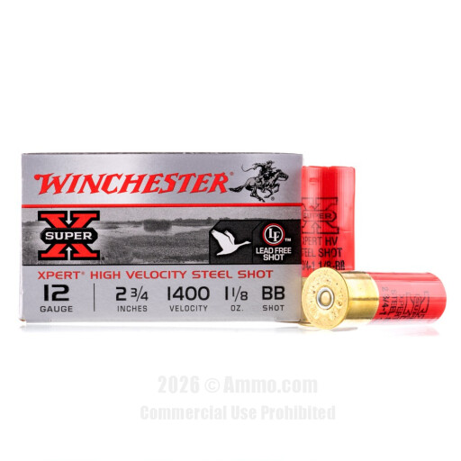 Winchester 12 Gauge Ammo - 25 Rounds of 1-1/8 oz. BB (Steel)...