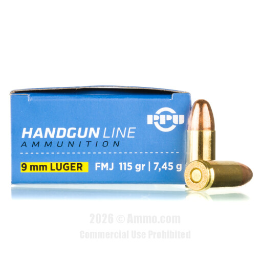 Prvi Partizan 9mm Ammo - 50 Rounds of 115 Grain FMJ Ammunition