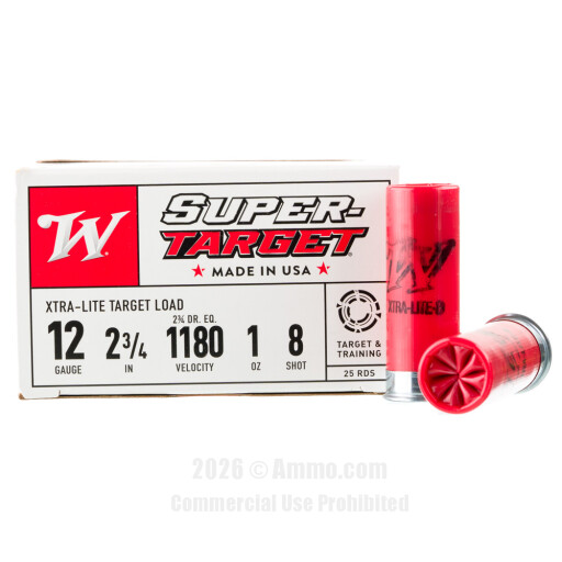 Winchester 12 ga Ammo - 25 Rounds of 1 oz. #8 Shot (Lead) Ammunition