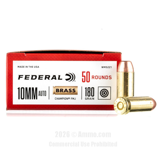 Federal Champion 10mm Ammo - 1000 Rounds of 180 Grain FMJ Ammunition