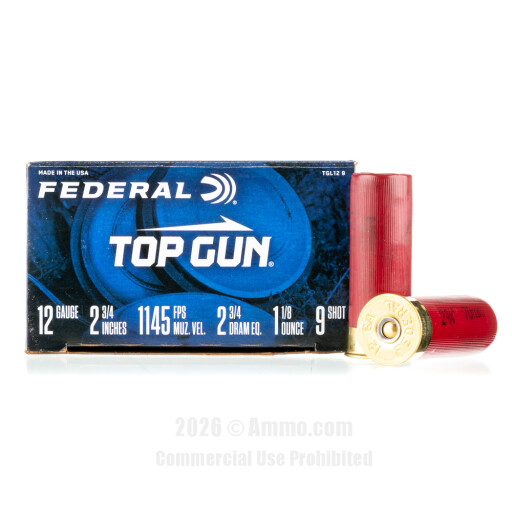 Federal 12 ga Ammo - 25 Rounds of 1-1/8 oz. #9 Shot (Lead) Ammunition