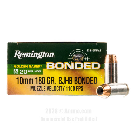 Remington Golden Saber Bonded 10mm Ammo - 20 Rounds of 180 Grain...