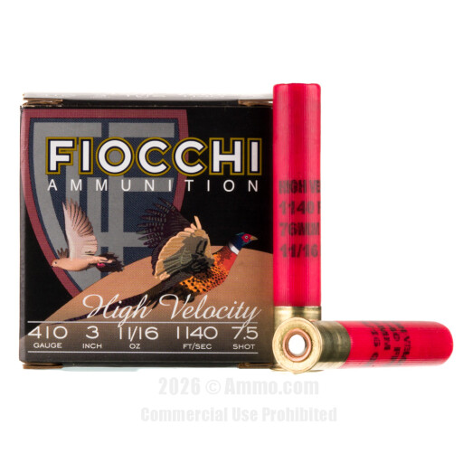 Fiocchi 410 Bore Ammo - 250 Rounds of 11/16 oz. #7-1/2 Shot Ammunition