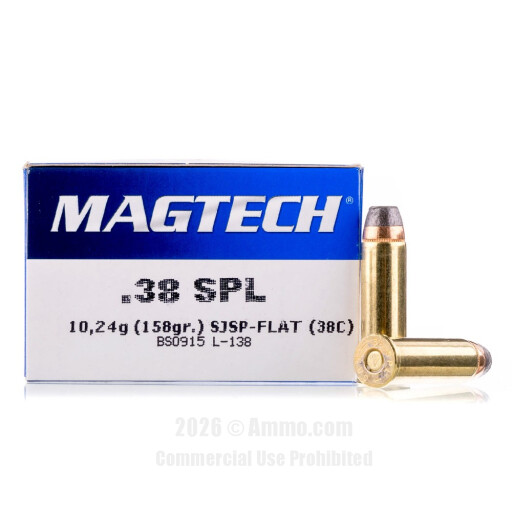Magtech 38 Special  Ammo - 50 Rounds of 158 Grain SJSP Ammunition