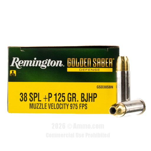 Remington Golden Saber Defense 38 Special +P Ammo - 20 Rounds of...