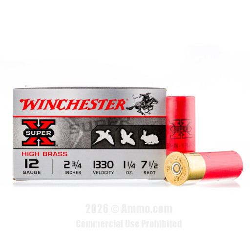 Winchester Super-X 12 Gauge Ammo - 25 Rounds of 1-1/4 oz. #7-1/2...