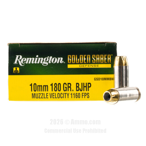 Remington Golden Saber Defense 10mm Ammo - 20 Rounds of 180 Grain...
