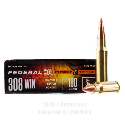 308 Win Ammo - Federal Fusion Tipped Ammo Bonded Federal Fusion Tipped Bonded Ammo