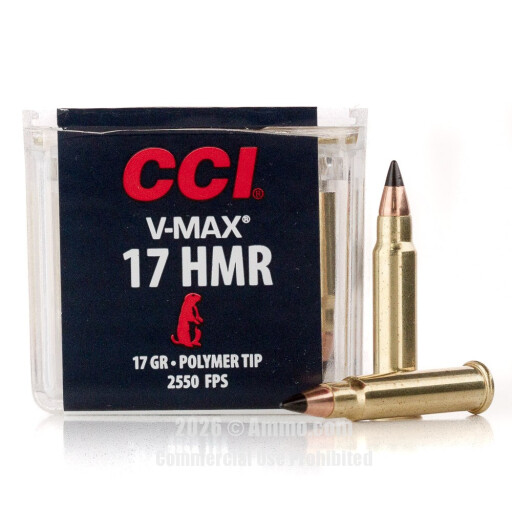 CCI 17 HMR Ammo - 50 Rounds of 17 Grain V-MAX Ammunition