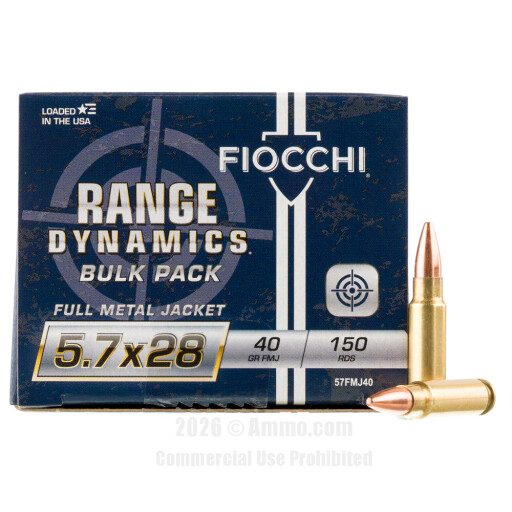 Fiocchi 5.7x28mm Ammo - 450 Rounds of 40 Grain FMJ Ammunition