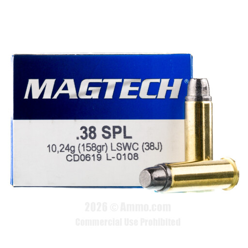 Magtech 38 Special Ammo - 50 Rounds of 158 Grain LSWC Ammunition