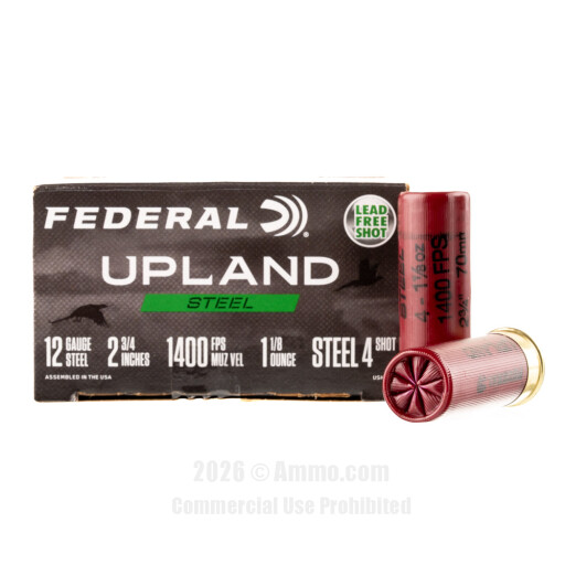 Federal Upland Steel 12 Gauge Ammo - 25 Rounds of 1-1/8 oz. #4...