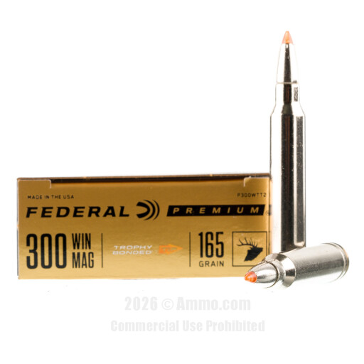 Federal 300 Win Mag Ammo - 20 Rounds of 165 Grain Trophy Bonded...