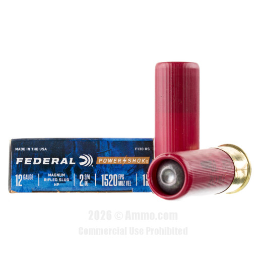 Federal 12 ga Ammo - 5 Rounds of 1-1/4 oz. Rifled Slug Ammunition