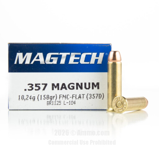 Magtech 357 Magnum Ammo - 50 Rounds of 158 Grain FMC Ammunition
