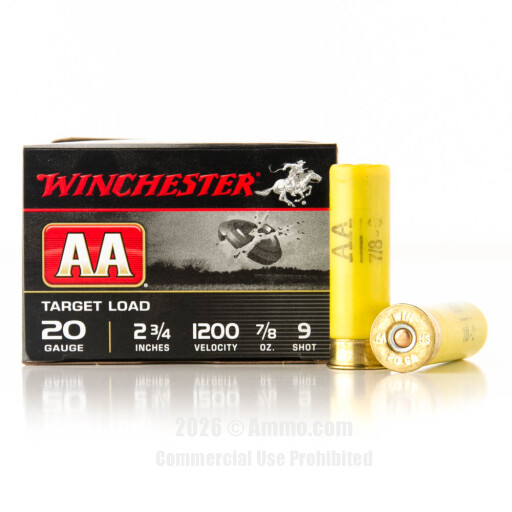 Winchester AA 20 Gauge  Ammo - 250 Rounds of 7/8 oz. #9 Shot...