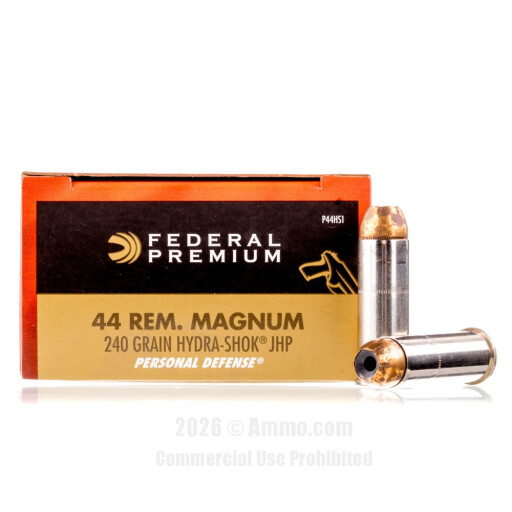 Federal 44 Magnum Ammo - 20 Rounds of 240 Grain JHP Ammunition