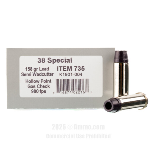 Underwood 38 Special Ammo - 20 Rounds of 158 Grain LSWHPGC Ammunition