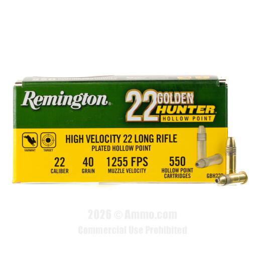 Remington 22 Golden Hunter 22 LR Ammo - 550 Rounds of 40 Grain...