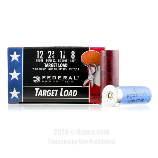 Federal 12 Gauge Ammo - 250 Rounds of 1-1/8 oz. #8 Shot Ammunition