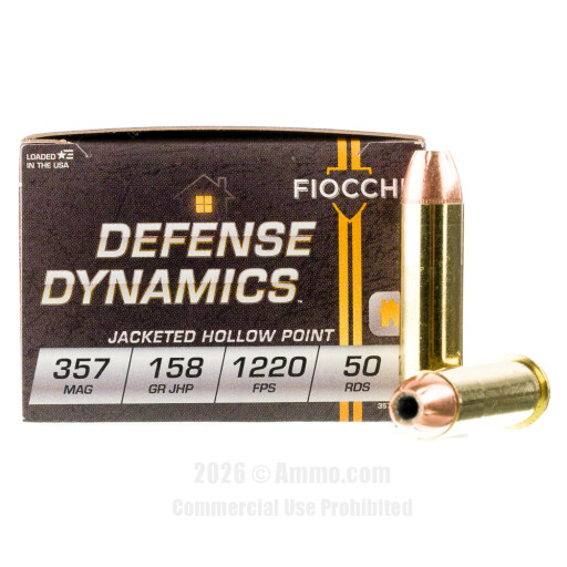 Fiocchi 357 Magnum Ammo - 1000 Rounds of 158 Grain JHP Ammunition
