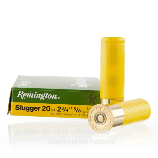 Remington 20 Gauge Ammo - 250 Rounds of 5/8 oz. Rifled Slug Ammunition
