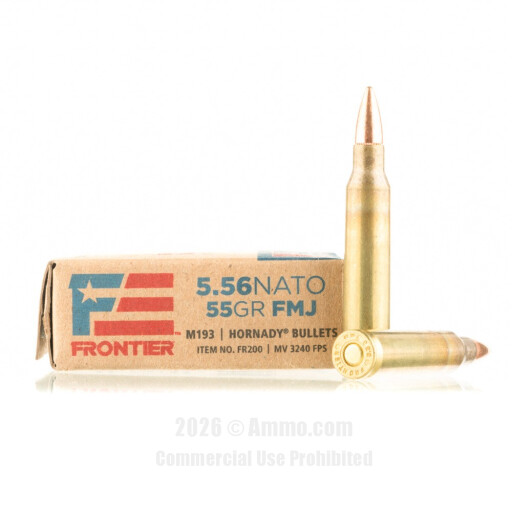 Hornady Frontier 5.56x45 Ammo - 500 Rounds of 55 Grain FMJ M193...