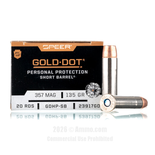 Speer 357 Magnum Ammo - 20 Rounds of 135 Grain JHP Ammunition